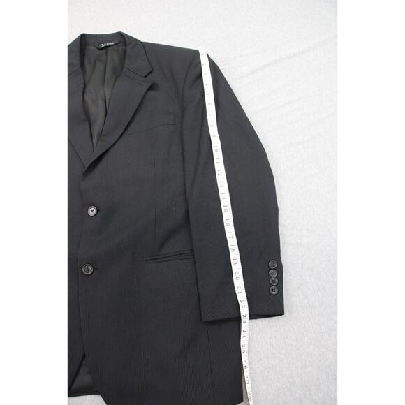 Jos. A. Bank Blazer Jacket Mens 40R Black Striped Wool 2 Button Single Breasted - Picture 7 of 8
